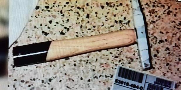 One of the weapons used from the Amy Kasehagen found guilty of attempted murder of Bronson Hayter. Photo / Nine News