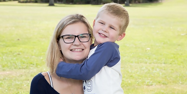 Katie Hunt and her 3 year old son Noah Hunt. Photo / Supplied