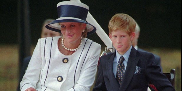 Britain's Princess Diana, left, sits next to her younger son Prince Harry. Photo / AP