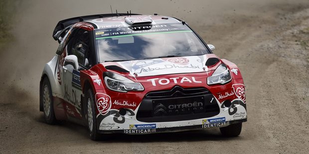 British driver Kris Meeke during the fourth day of the WRC Finland. Photo / AP