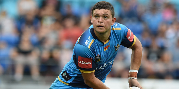 Ash Taylor looks to pass the ball against the Melbourne Storm. Photo / Getty Images