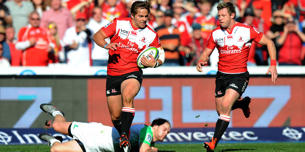 Rohan Janse van Rensburg makes a break against the Highlanders. Photo / Getty