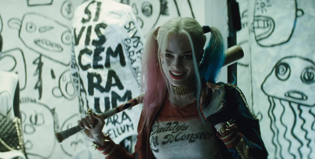 A scene from the movie Suicide Squad starring Margot Robbie as Harley Quinn.