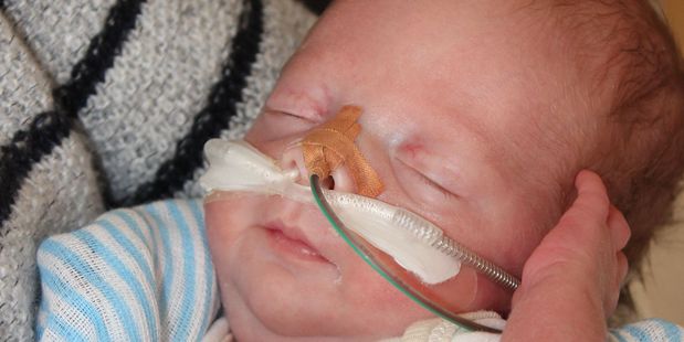 Young Lachlan Clasper is a fighter, just like him mum Samantha McPherson. Photo / Danielle Nicholson.