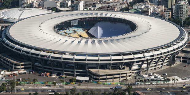 Aerial view of the Maracana Stadium, which will host the opening ceremony of Rio 2016 Olympic Games in Rio de Janeiro. Photo / Getty Images.
