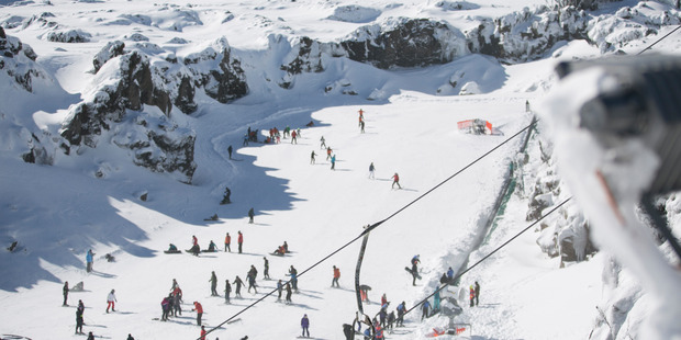 This photograph on Ruapehu was taken on Tuesday morning after two major snowfalls.