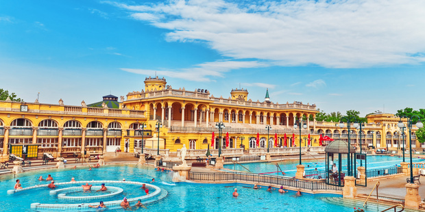The famous Szechenyi Baths in Hungary's capital Budapest. Photo / 123RF