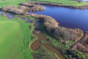 An aerial image of new silt trips at lakes Ruatuna and Rotomanuka. Photo / supplied