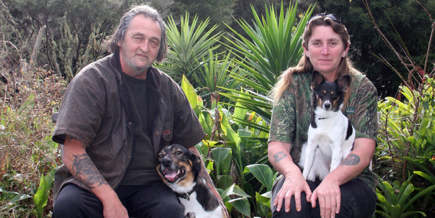Pete Roy with Max and Angela Rose-Collins with her dog Roxy. PICTURE/DANIELLE COLLINGS