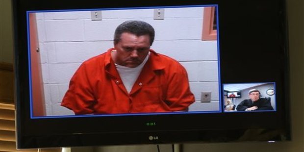 Fulton County Western District Judge Jeffrey Robinson arraigns James Worley, 57, via video link from the Corrections Center of Northwest Ohio. Photo / AP