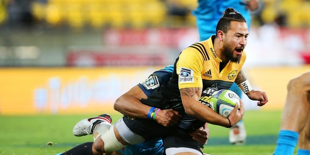 Michael Fatialofa suits the hit-and-run style of the Hurricanes. Picture / Photosport