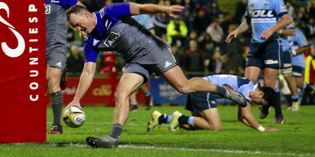 All Blacks back Israel Dagg scores a try against Northland at Pukekohe Ecolight Stadium. Photo / Nick Reed