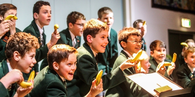 An unusual item was thrown into the mix for one of the performances from Hereworth School students. Photo / Paul Taylor