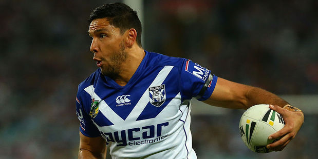 Curtis Rona playing for the Bulldogs. Photo / Getty