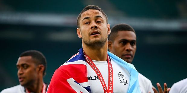 Jarryd Hayne of Fiji looks on during day two of the HSBC London Sevens at Twickenham Stadium. Photo / Getty Images