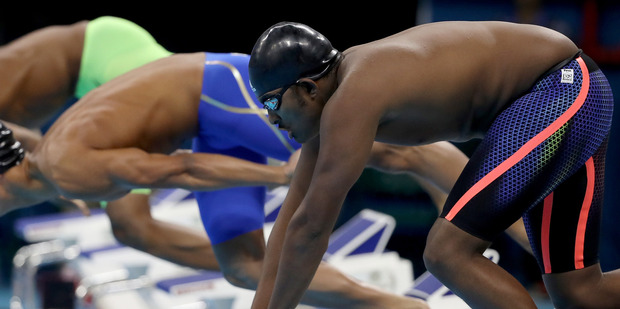 Ethiopian Robel Kiros Habte's performance in the 100m freestyle saw him finish half a lap behind the last competitor in 1 minute 04.95 seconds. Photo / Getty Images