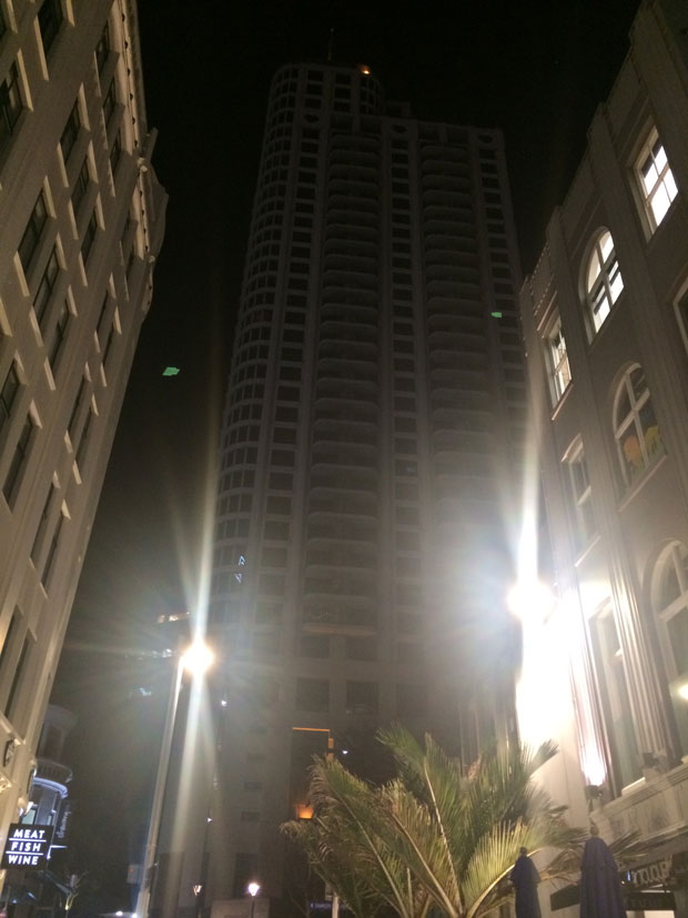 The power was still out at the Metropolis building last night. Photo / Supplied