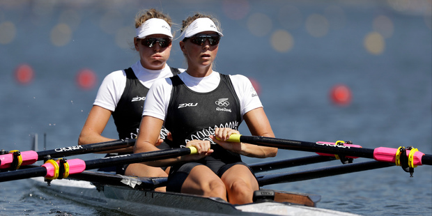 World champion double scullers Zoe Stevenson and Eve Macfarlane failed to qualify for their final after finishing fourth in their semifinal behind crews from Greece, Lithuania and the USA. Photo / AP
