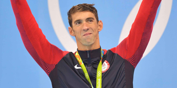 Michael Phelps after winning the 200m butterfly event at the Rio Olympics. Photo / Photosport