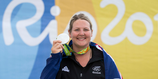 Natalie Rooney picks up New Zealand's first medal of the Rio games after winning Silver in the womens trap shooting. Photo/Photosport.nz
