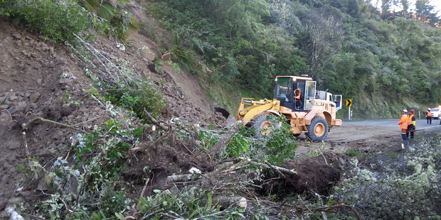 SLIP: The State Highway 2 Waimana Gorge remains closed following a slip, and is expected to reopen to one lane later today. PHOTO/SUPPLIED.