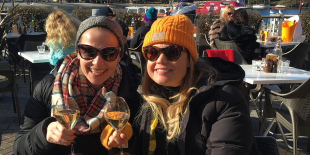 Joanna Hunkin and Kathryn Wilson at Clicquot in the Snow. Photo / Sunday Travel
