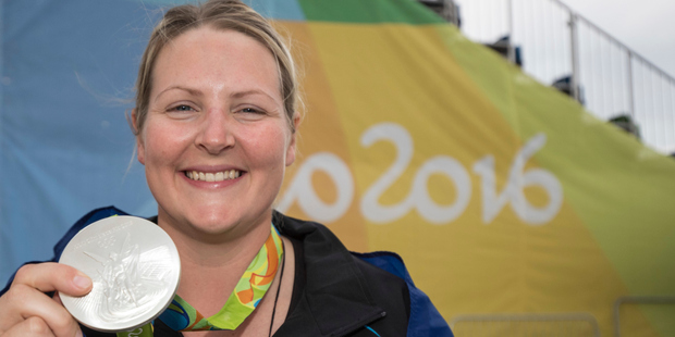 Natalie Rooney picks up New Zealand's first medal of the Rio games after winning Silver in the womens trap shooting. Photo / PhotosportNZ