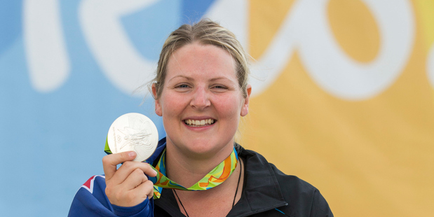 Natalie Rooney picks up New Zealand's first medal of the Rio games after winning Silver in the womens trap shooting. Photo / Photosport