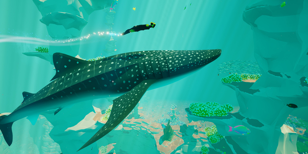 This video game image released by 505 Games shows a scene from the undersea odyssey Abzu. Photo / AP