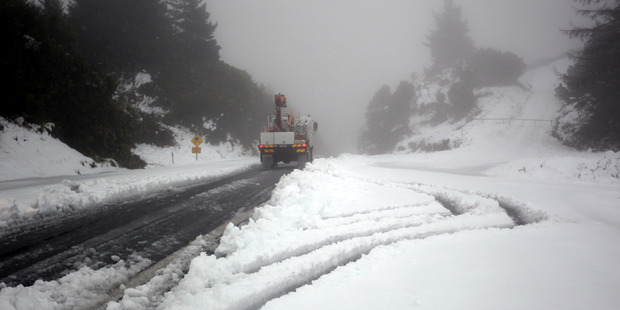 BIG CHILL: The Napier Taupo road is still closed following the weekend's weather bomb. PHOTO PAUL TAYLOR