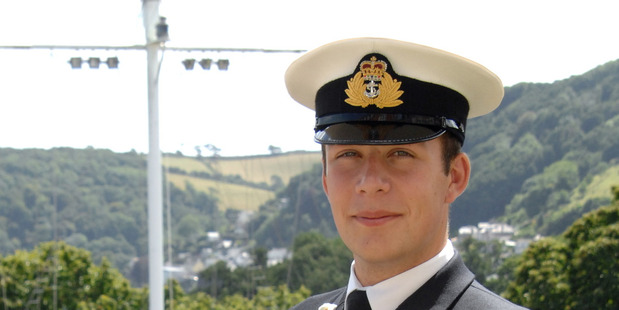 Royal Navy Officer Cadet Patrick Richardson finishes training at the Britannia Royal Navy College in Dartmouth, England.
PHOTO/ CRAIG KEATING