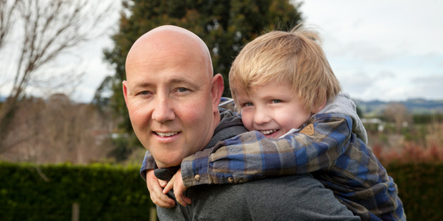 Tauranga man Richard Peeters with his son William, 4. Photo / Supplied
