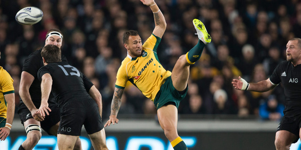 Quade Cooper is set to be employed as a second-half "finisher" for the Wallabies against the All Blacks this weekend. Photo / Greg Bowker