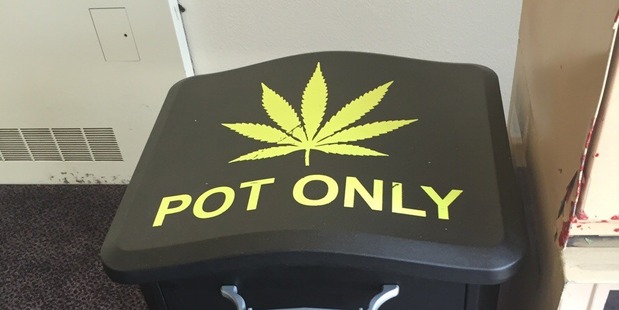 This bin gives people the chance to surrender their stash without facing any consequences. Photo / Reddit, THE-SEER