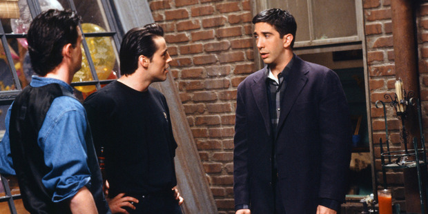 Matthew Perry as Chandler Bing, Matt LeBlanc as Joey Tribbiani, David Schwimmer as Ross Geller. Photo / Getty Images