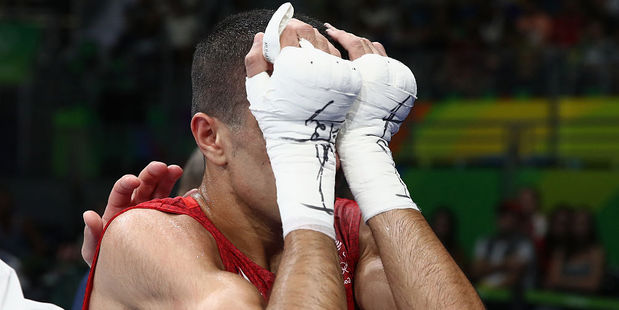 Muhammad Ali of Great Britain reacts after losing in the Olympic boxing. Photo / Getty