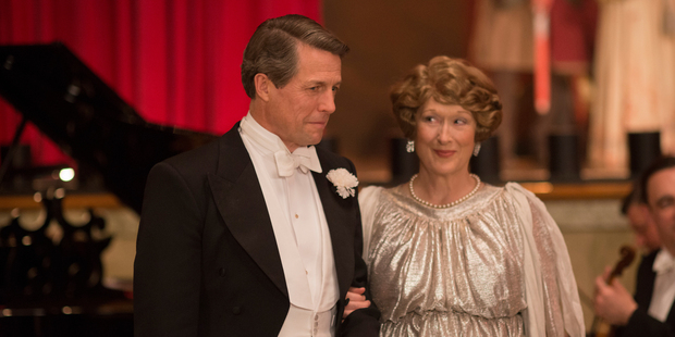 Hugh Grant with Meryl Streep in Florence Foster Jenkins. Photo / AP