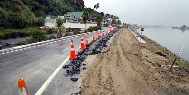 FLASHBACK: February 2010 and SH4 along Putiki Dr was subject to major repairs after a washout.
