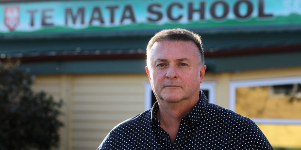 Principal Michael Bain outside Te Mata Primary School, one of the four Havelock North schools closing due to the gastro illness. PHOTO/File