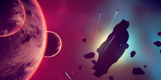 A scene from No Man's Sky, a new Playstation 4 game.