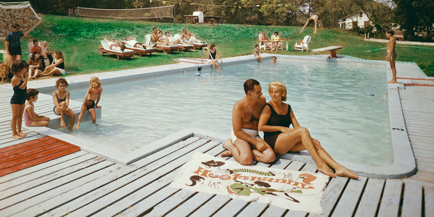 Guests enjoy the pool at Belvedere Manor. Photo / Getty Images