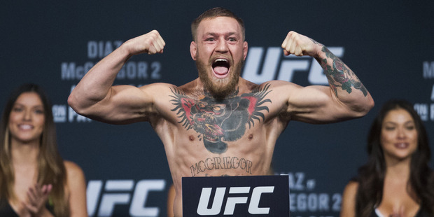 Conor McGregor and Nate Diaz are in hot water after their UFC press conference exploded ahead of tomorrow's fight. Photo / AP
