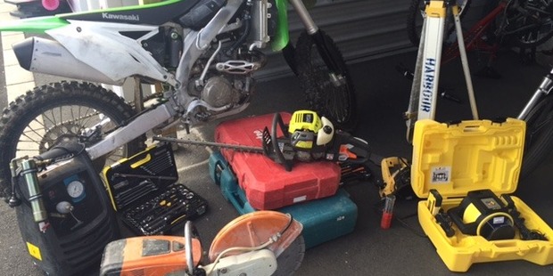 Police expect to lay further charges over the $25,000 worth of stolen goods found in a Flat Bush shed. Photo / Supplied