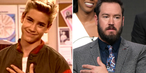 Mark-Paul Gosselar in Saved By The Bell back in the 90's and him now. Photos / Supplied, AP