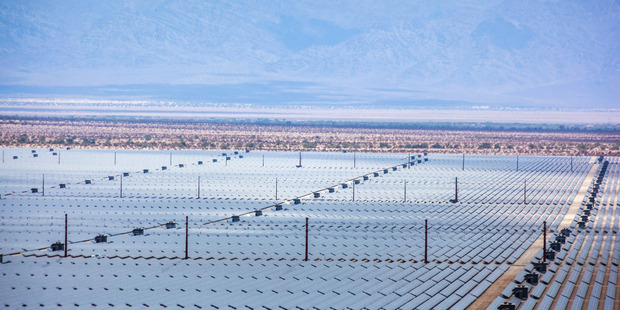 The 550MW Desert Sunlight Solar Farm is located in the Chuckwalla Valley in east Riverside County, California. Photo / Courtesy of First Solar, Inc.