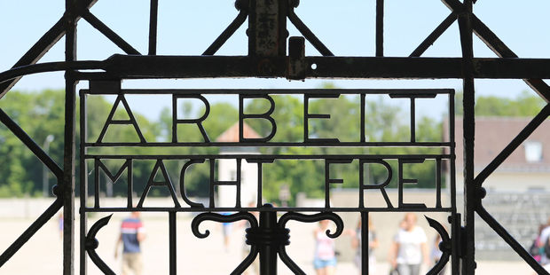 The gate of the Dachau Concentration Camp Memorial Site. Photo / 123RF