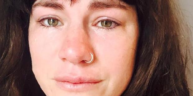 Constance Hall uploaded a photo of herself crying.