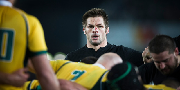 Richie McCaw in action against the Wallabies during the Bledisloe Cup test match at Eden Park in 2015. Photo/Greg Bowker