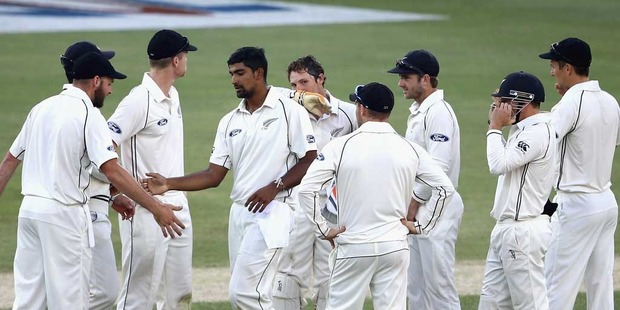 The first test between South Africa and New Zealand saw a second successive day pass without any play on Monday - despite an absence of rain. Photo / Getty Images.