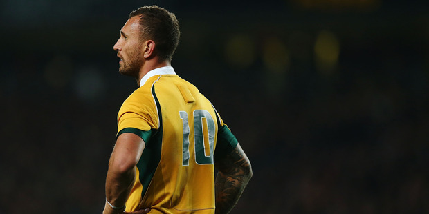 Quade Cooper during last year's match between the All Blacks and the Wallabies. Photo / Getty